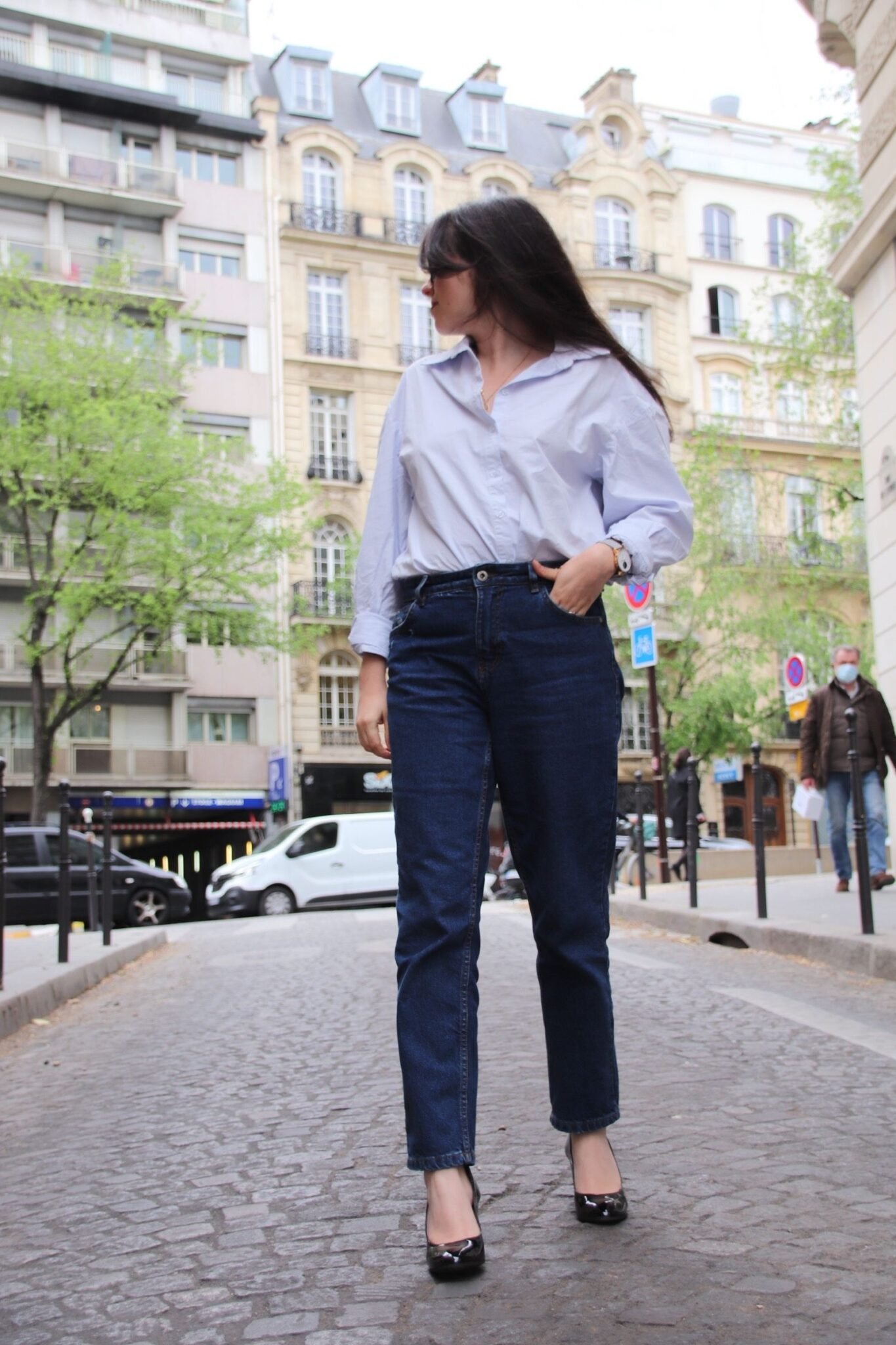 Chemise Courte New Look - Rayures Bleu Et Blanc - Col Haut - Taille 13/14 Ans - Neuf Avec étiquettes